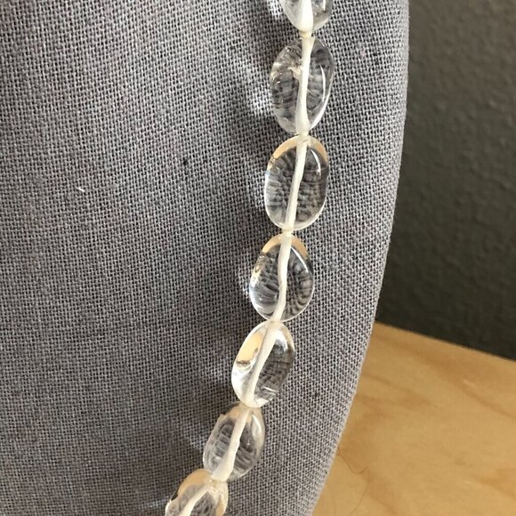 Custom Clear Glass Abstract Teardrop Beaded Choker Necklace - Picture 3 of 5